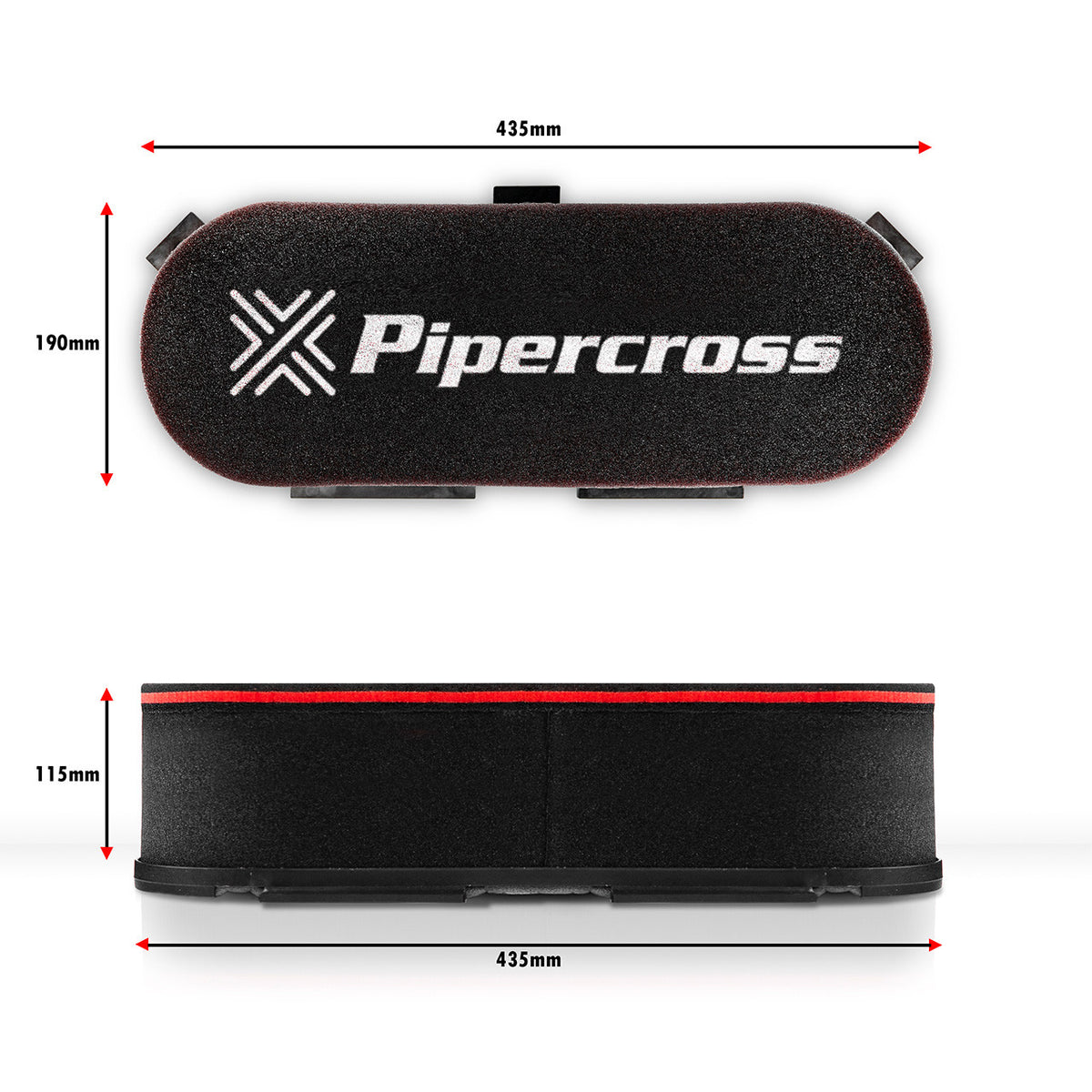 Pipercross C6000 Twin Throttle Body Foam Air Filters - Straight side
